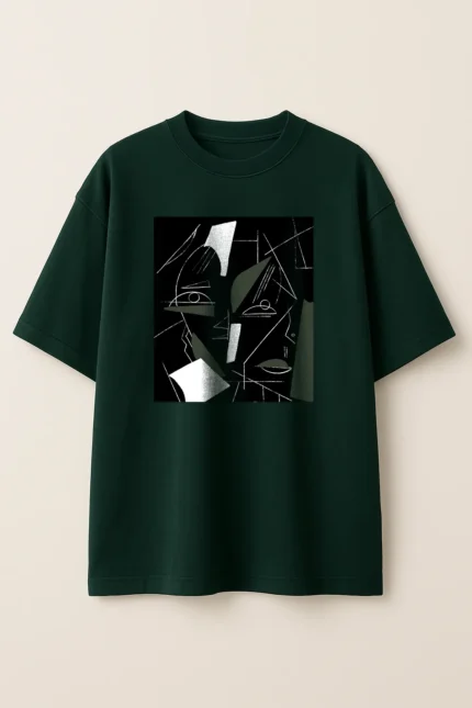 ABSTRACT – Oversized Tee in Bottle Green