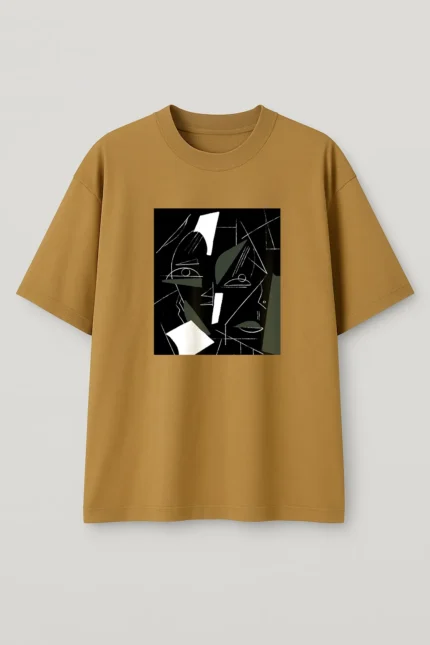ABSTRACT – Oversized Tee in Camel Brown