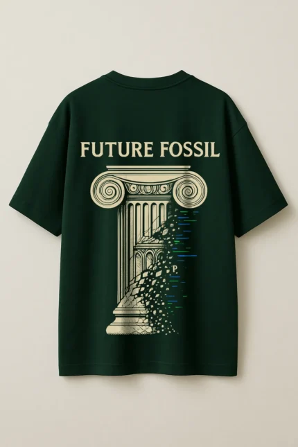 The Future Fossil Oversized Bottle Green Tee